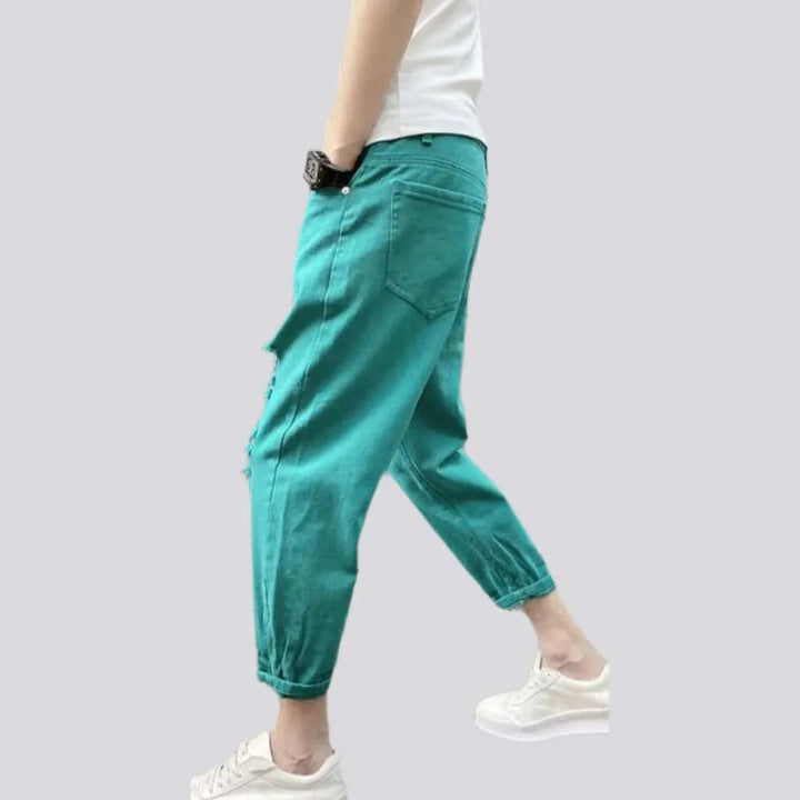 Loose color men's jean pants