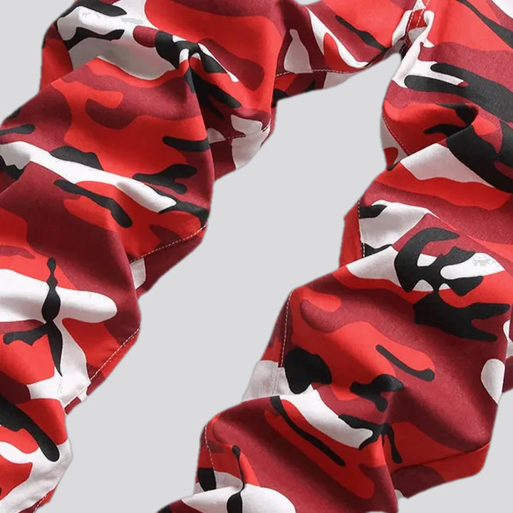 Elastic stylish camouflage men's jeans pants