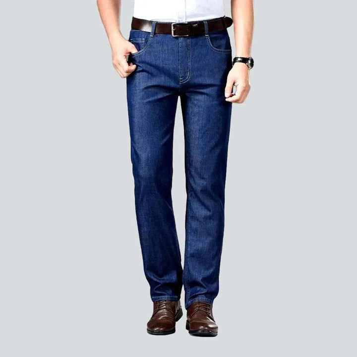 Monochrome blue elastic men's jeans | Jeans4you.shop