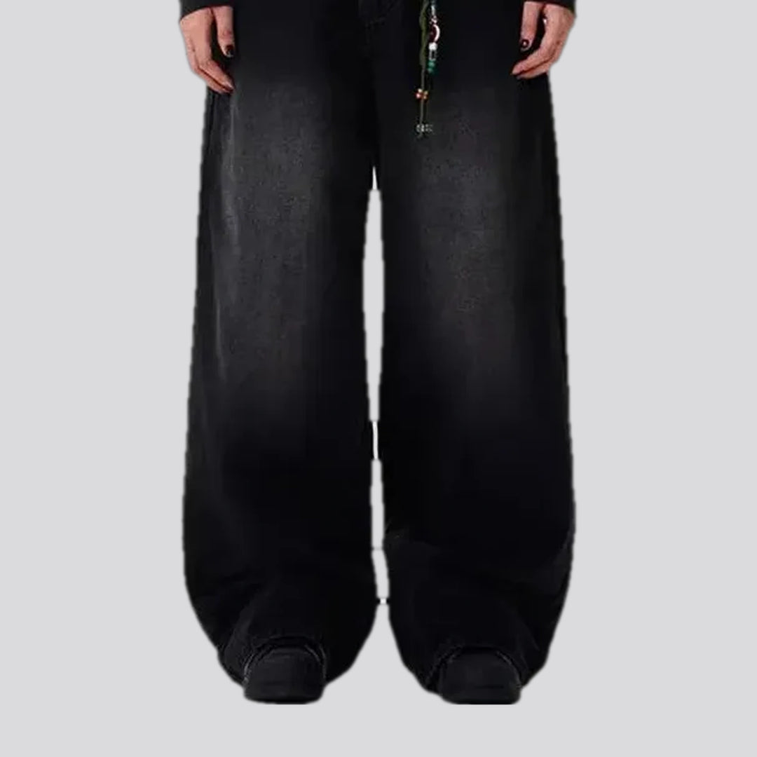 Baggy fit mid rise boho men's jeans