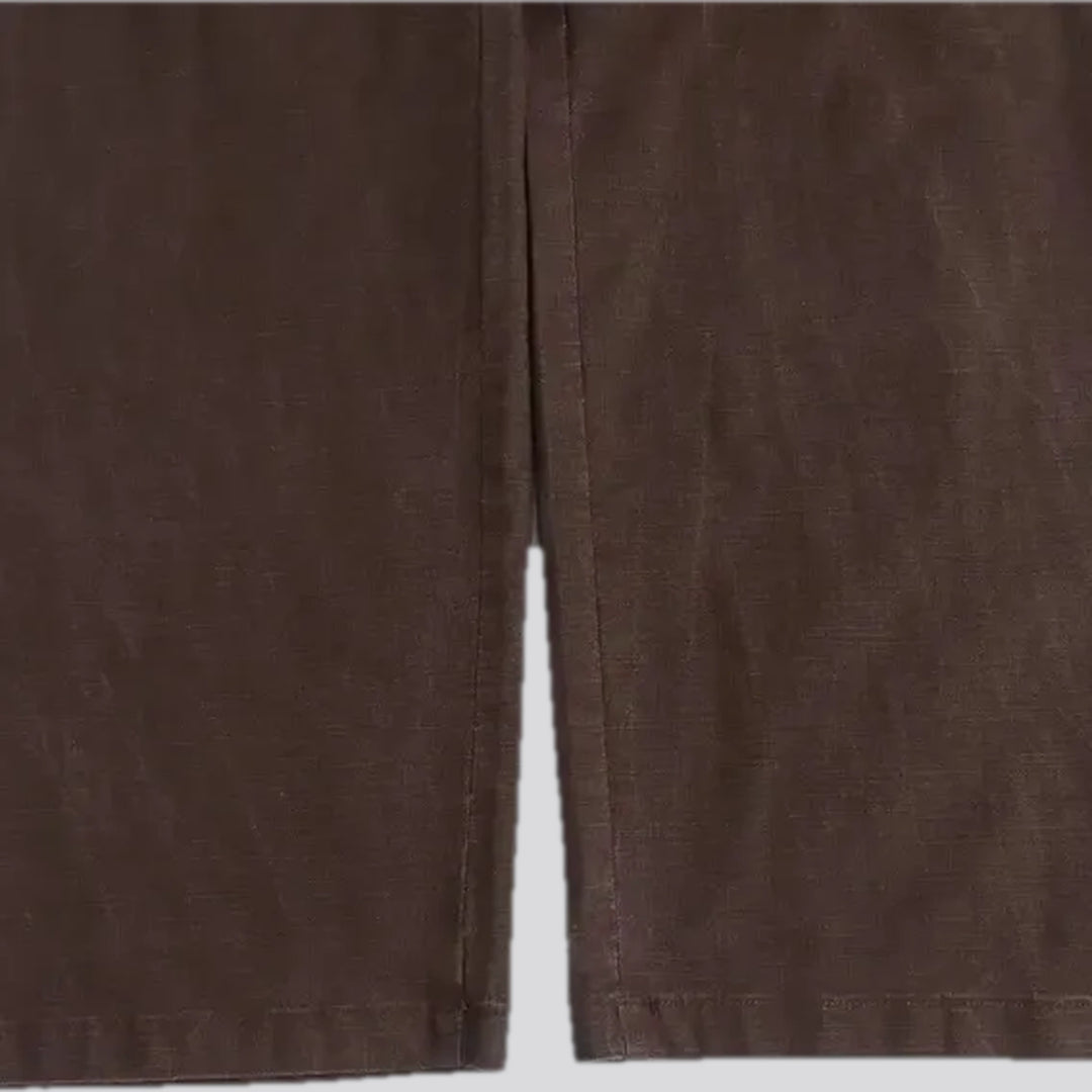 Mid rise stylish wide denim pants for ladies