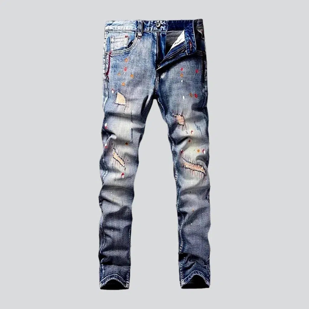 Tiny red stitching street jeans | Jeans4you.shop